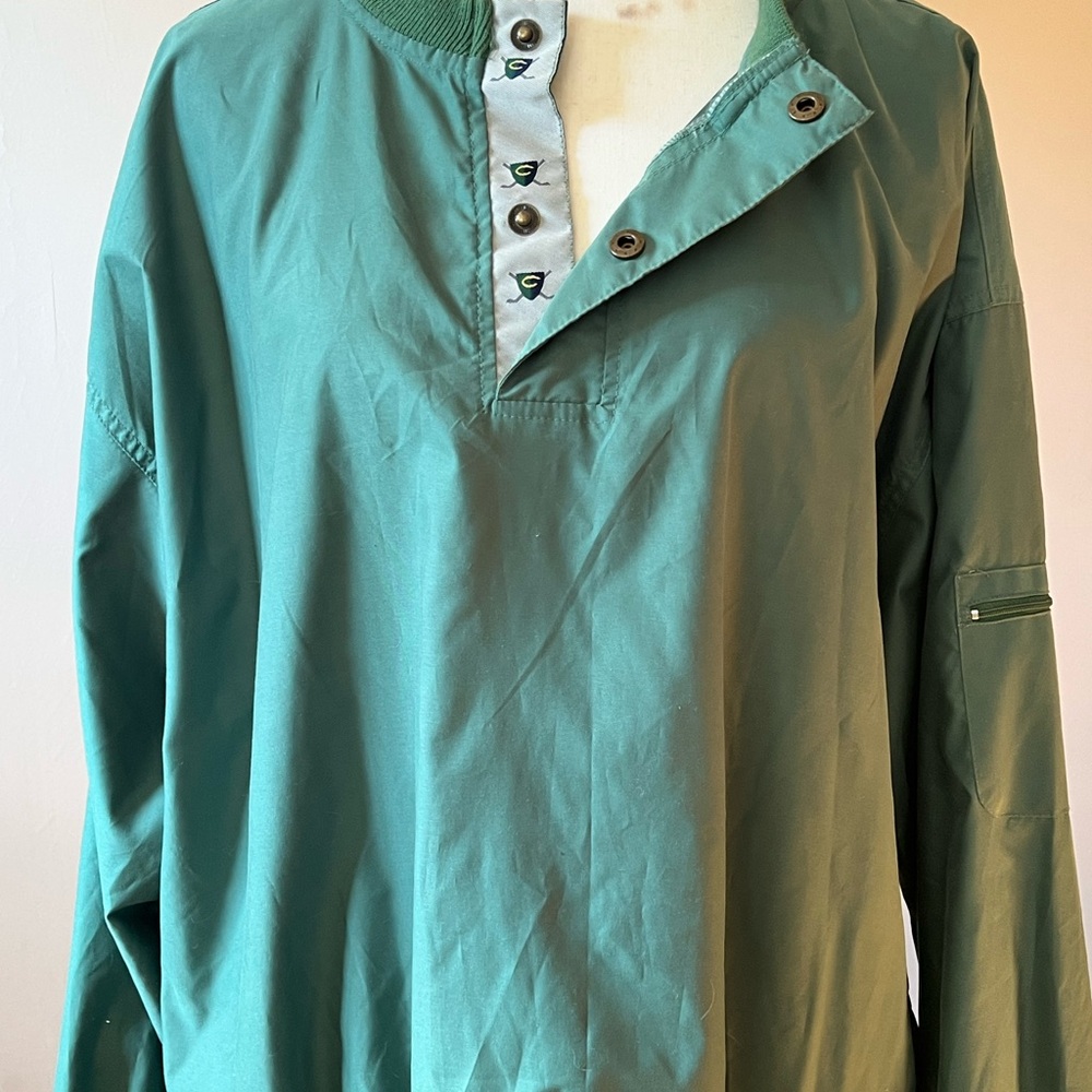 Catalina Green Lightweight Windbreaker with High Collar